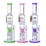 3 Colors Showerhead Glass Recycler Water Pipe for Smoking