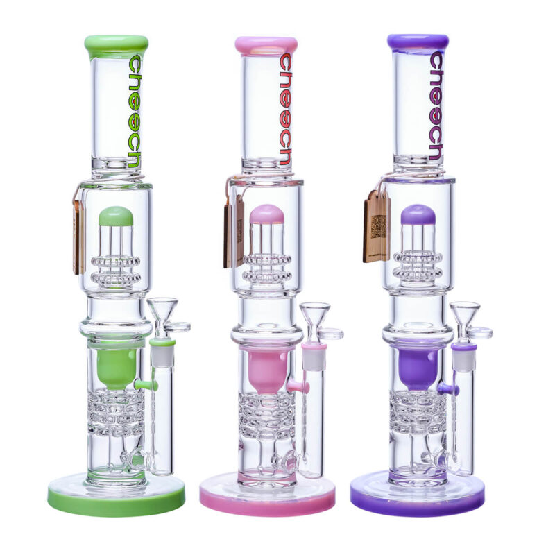 3 Colors Showerhead Glass Recycler Water Pipe for Smoking