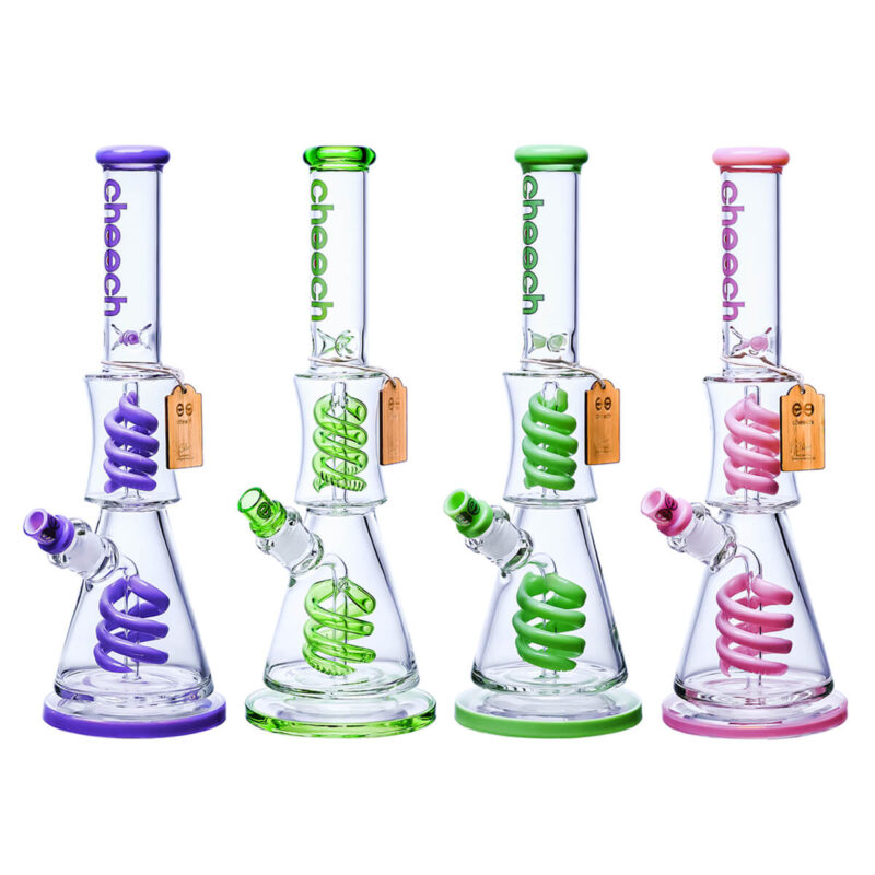 Buy Swirl Spin Up and Down Round Percolator Beaker Bong Water Pipe For Sale