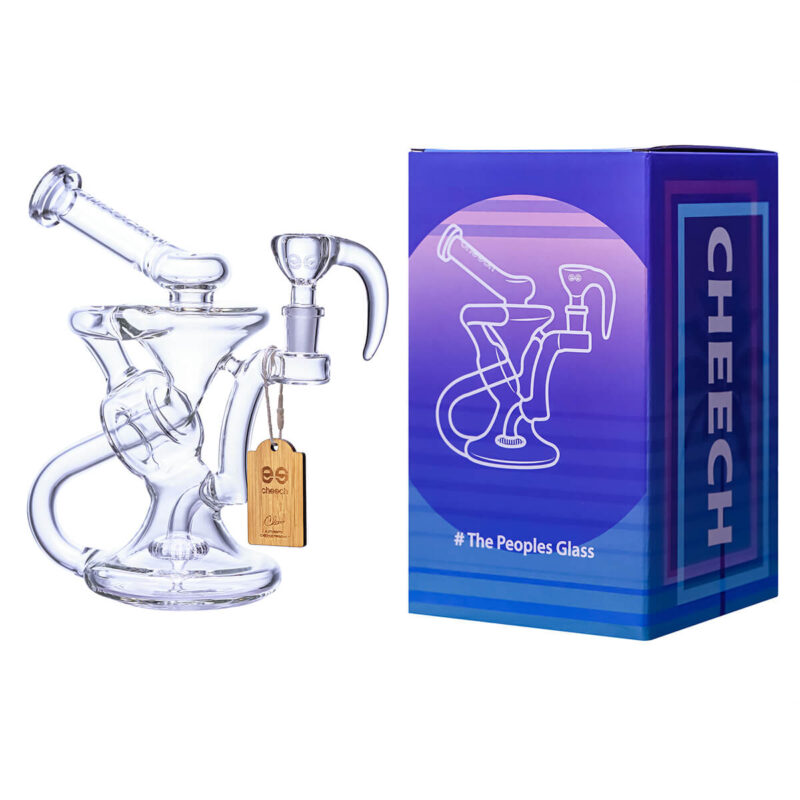 Wholesale Clear Color Recycler Mini Dab Rig With a Banger and Percolator In Bulk