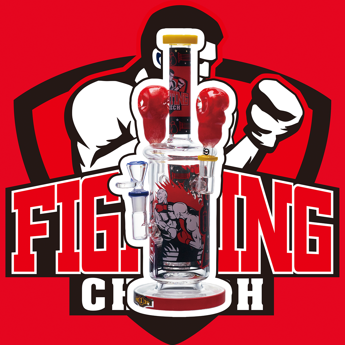 13" Heavy Hitter Boxing-Themed Glass Waterpipe - Image 5