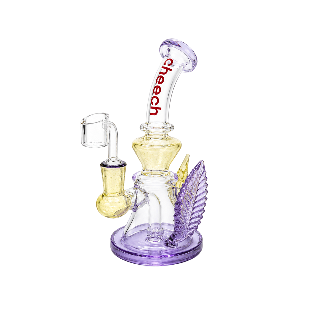 Cheech Leaf Sculpted Bent Neck Erlenmeyer Rig