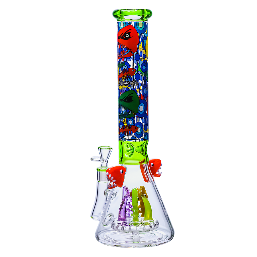 15” COLORFULL, WHIMSICAL SHARK THEMED WATER PIPE