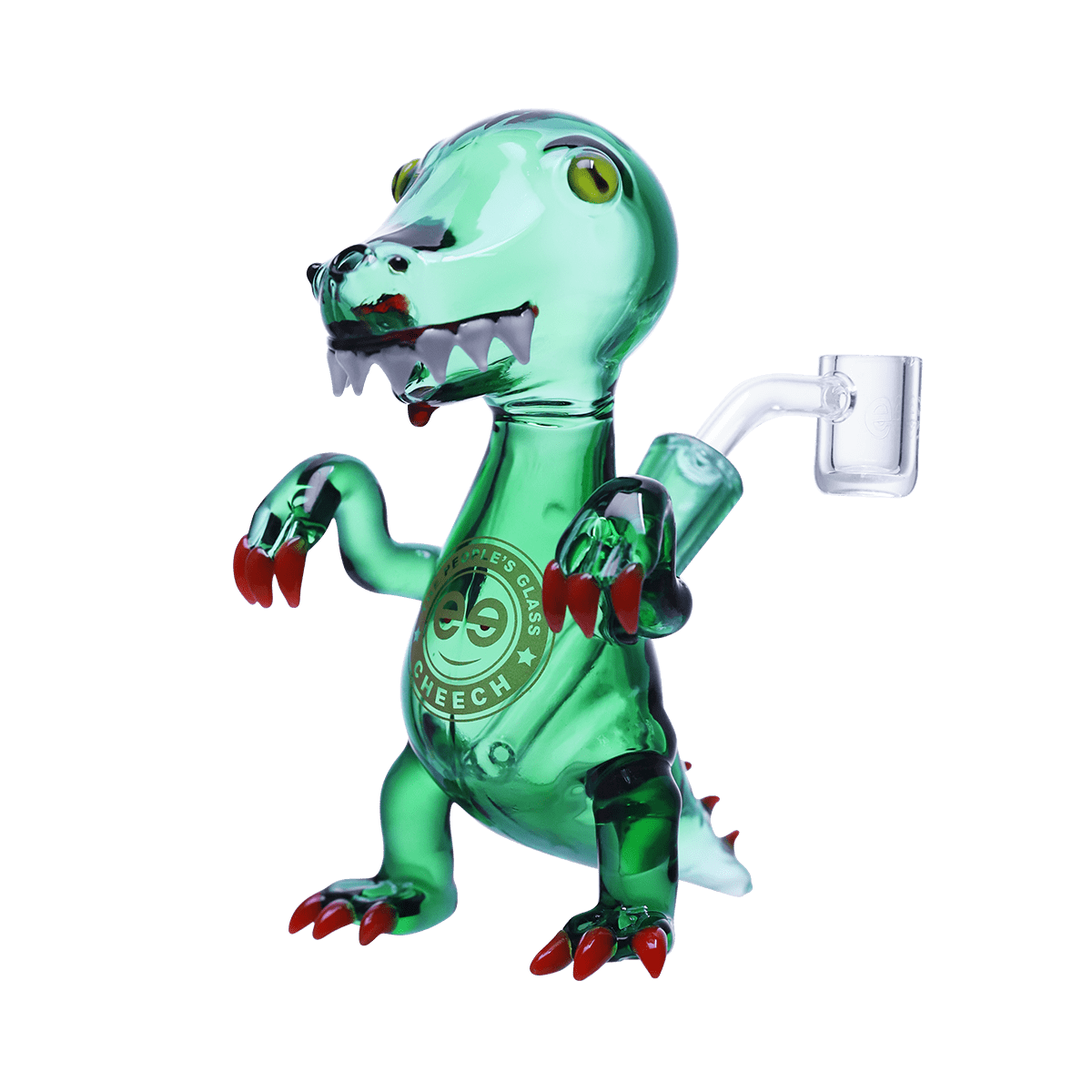 6" Playful glass dinosaur dab rig