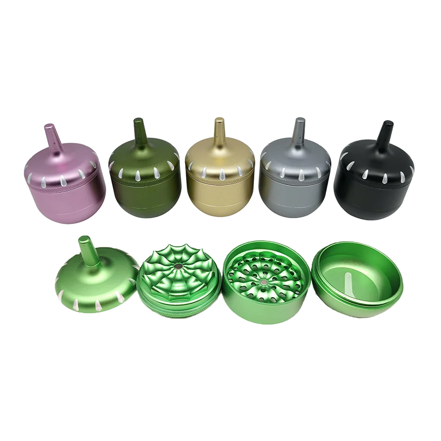 Cheech 4-Piece Gyro Grinder with Flower Teeth - GOLD COLOR